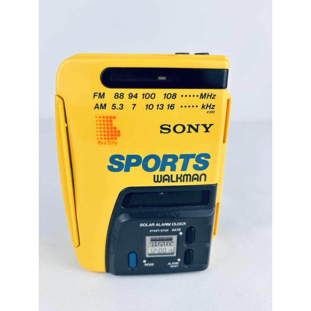 Sony Sports Walkman WM-AF58 Cassette Player AM/FM  Solar Alarm Clock Non Working